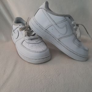 Nike, Air Force Low Court, All White, Youth. Size 10C